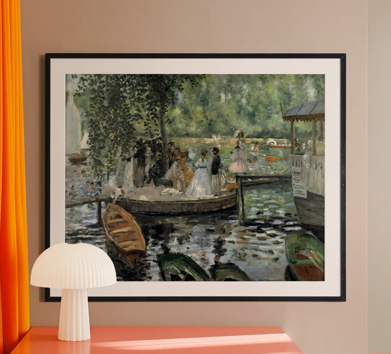 Pierre-Auguste Renoir - La Grenouillère poster con telaio in alluminio da Timeless Artworks