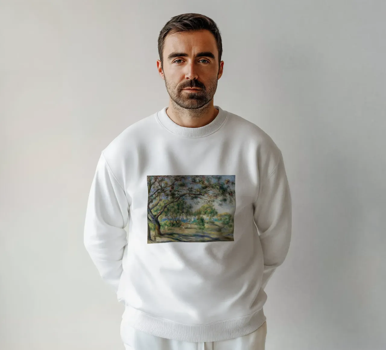 Pierre-Auguste Renoir - De Stoel Hout sweatshirt van Timeless Artworks