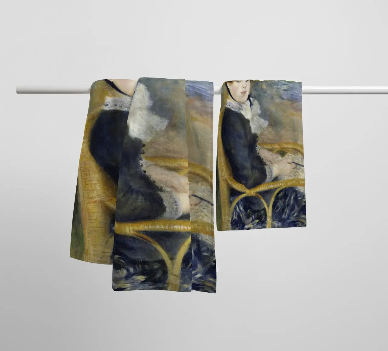 Pierre-Auguste Renoir - In riva al mare asciugamano da bagno da Timeless Artworks