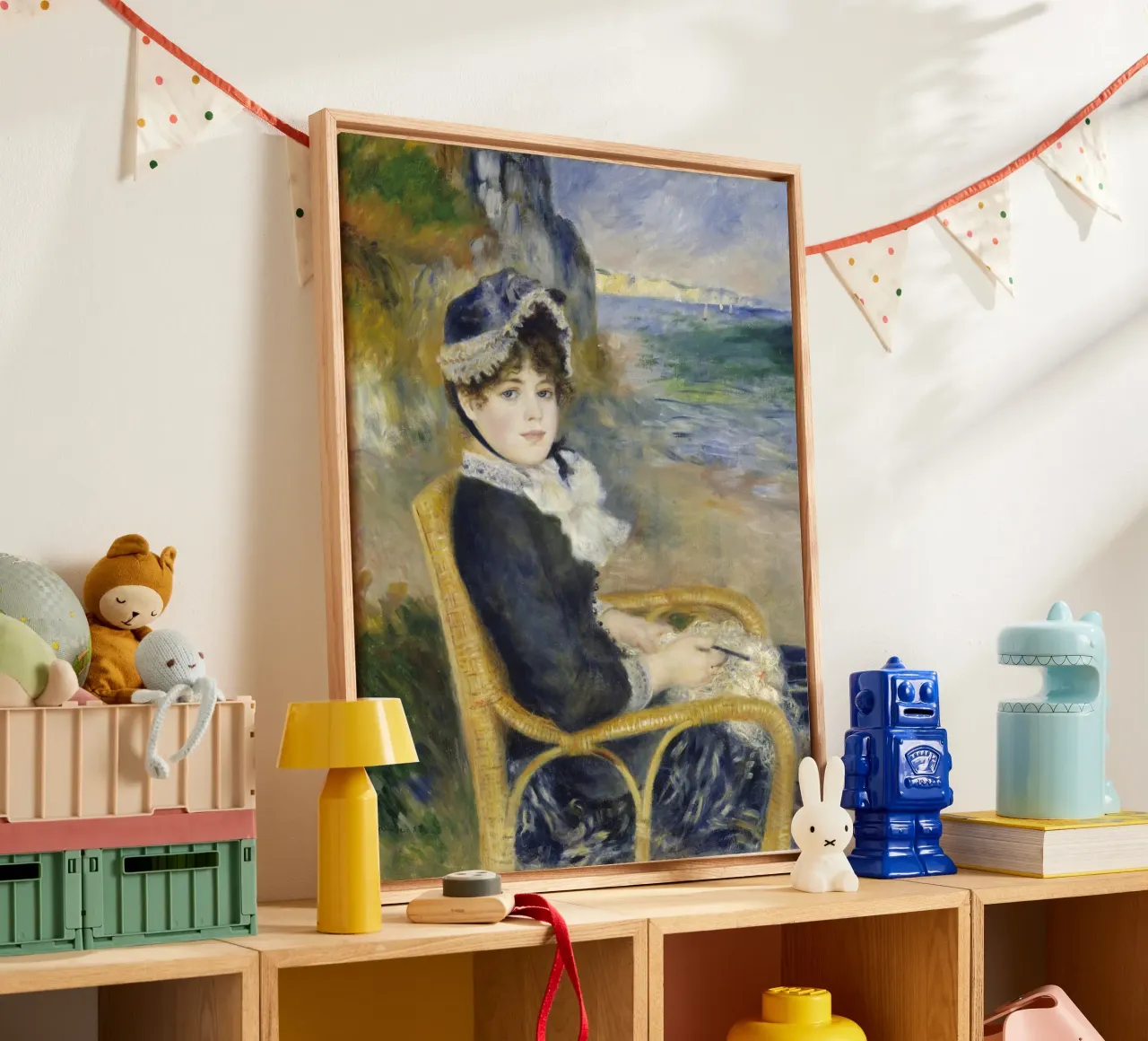 Pierre-Auguste Renoir - In riva al mare tela con Cornice a cassetta da Timeless Artworks