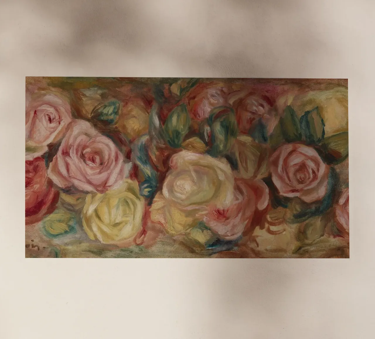 Pierre-Auguste Renoir - Rose pellicola backlit da Timeless Artworks