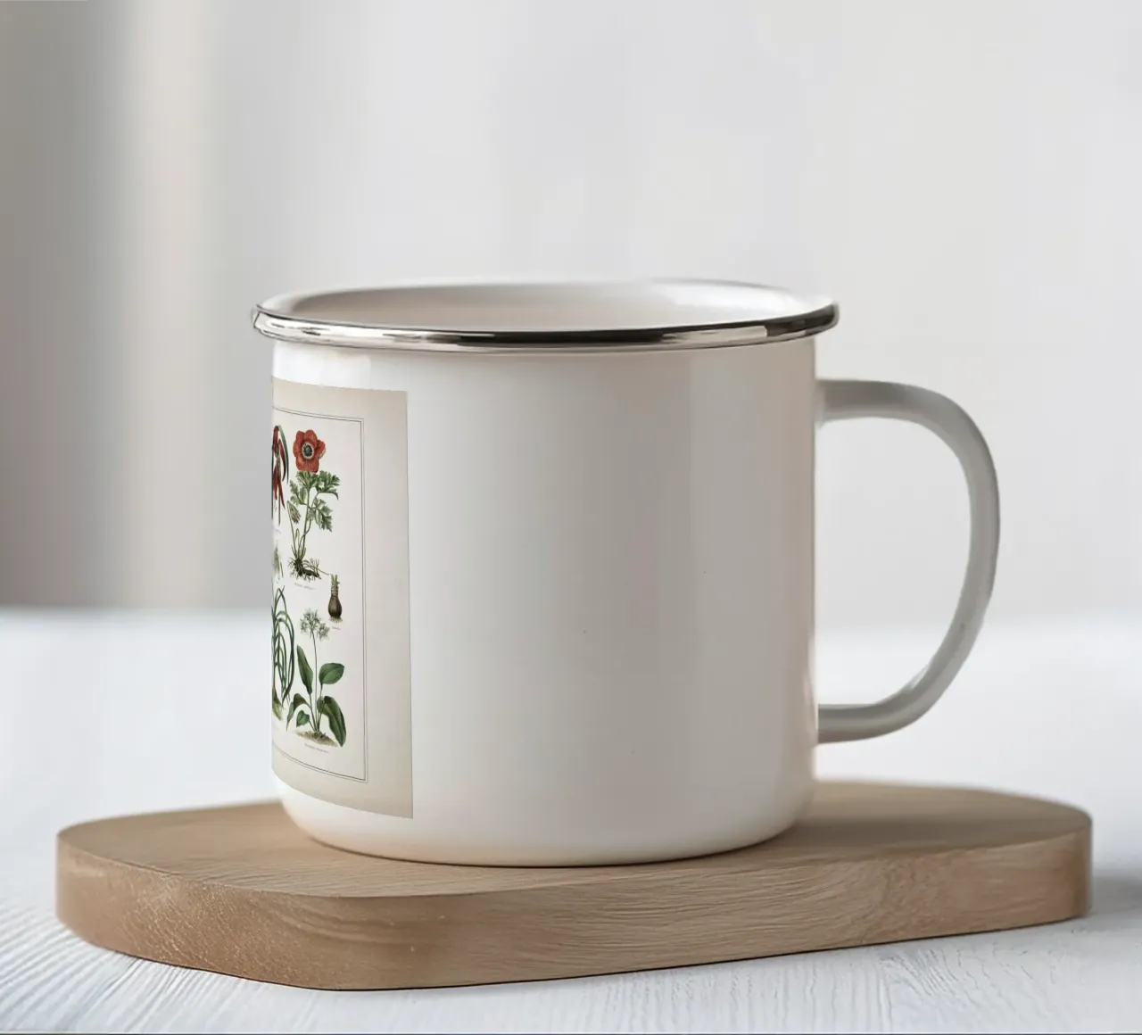 Vintage Meyers 2 Zimmerpflanzen 2 tazza in smalto da Vintage Print Collection