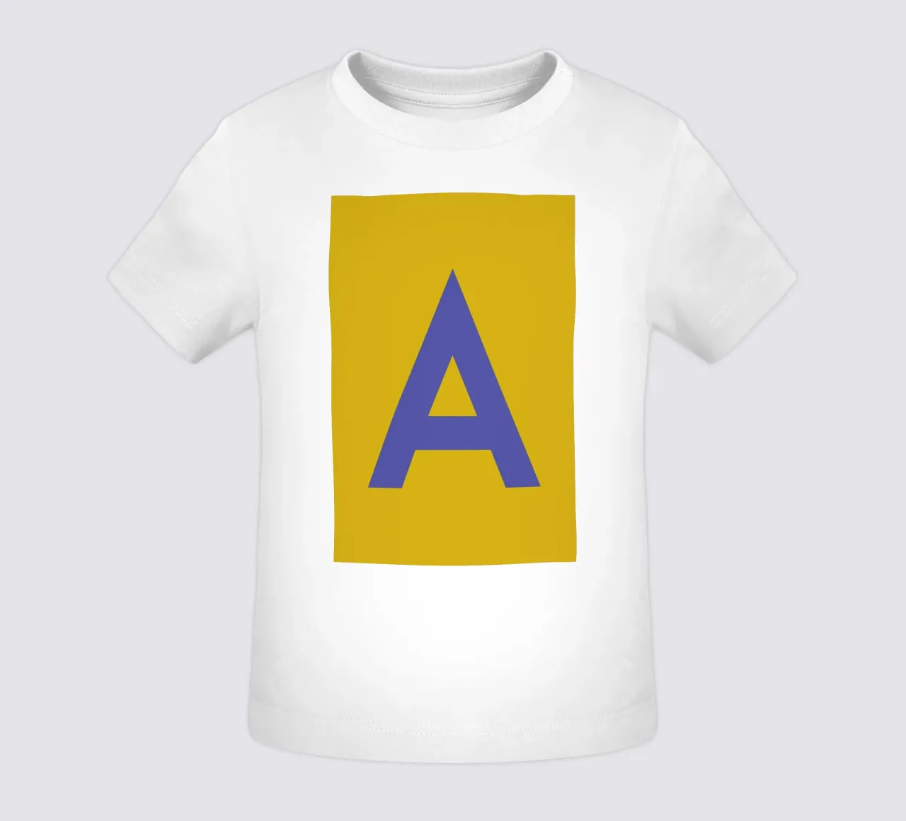 Yellow Letter A baby t-shirt by Studio One