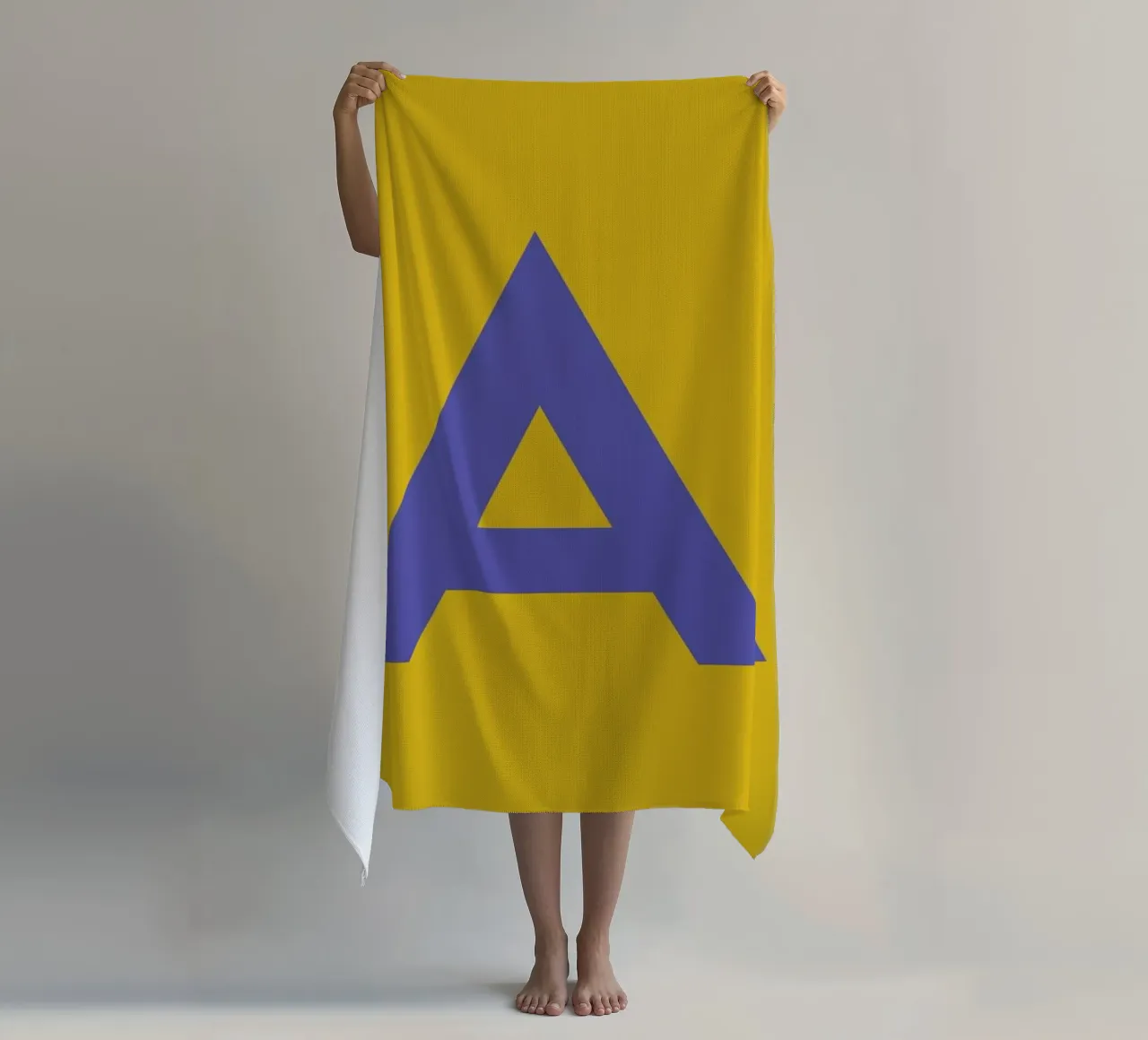 Yellow Letter A beach towel by Studio One
