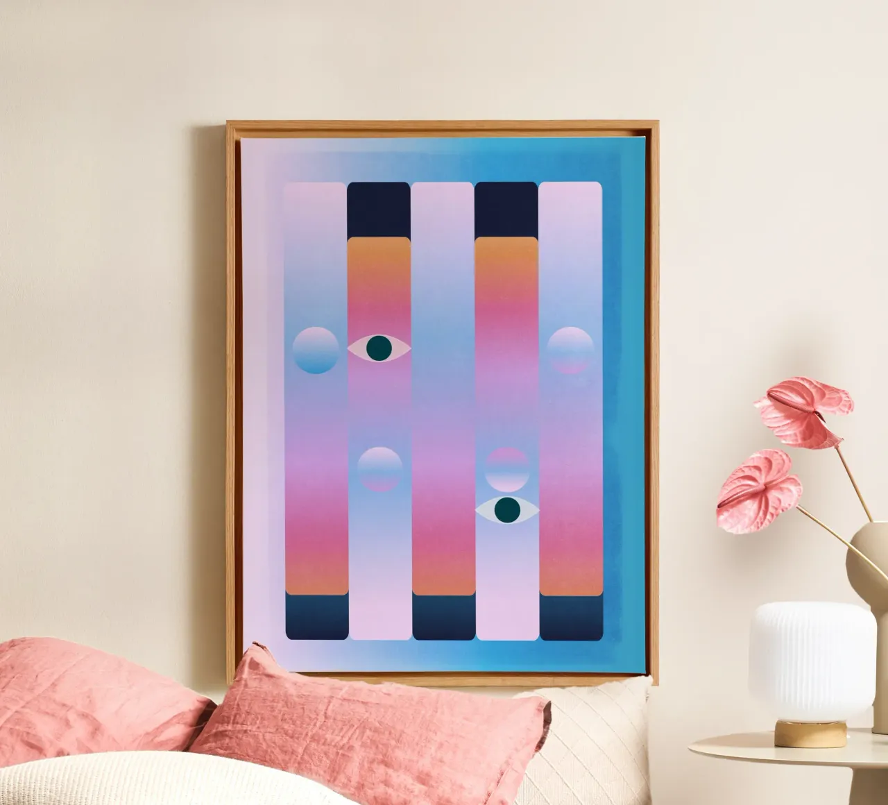 Geometric Abstraction 202 canvas with Floater frame by Gaite