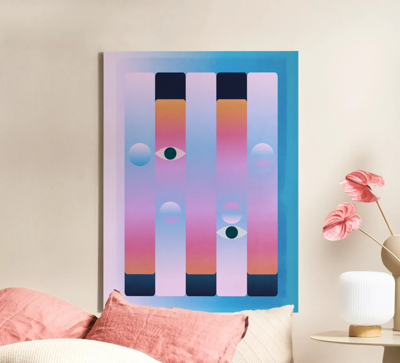 Geometric Abstraction 202 canvas with Floater frame by Gaite