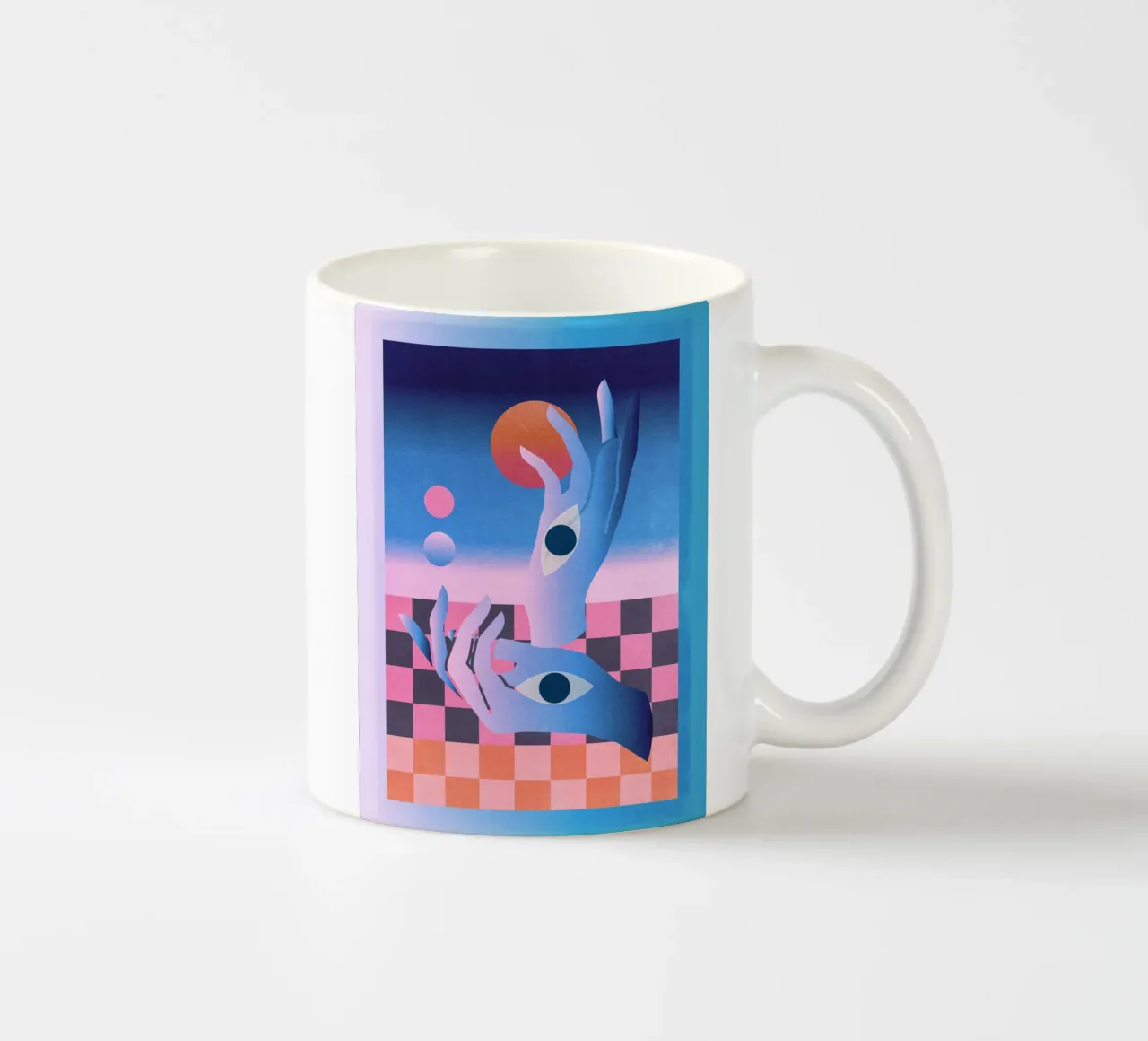 Mani di astrazione geometrica tazza in ceramica da Gaite