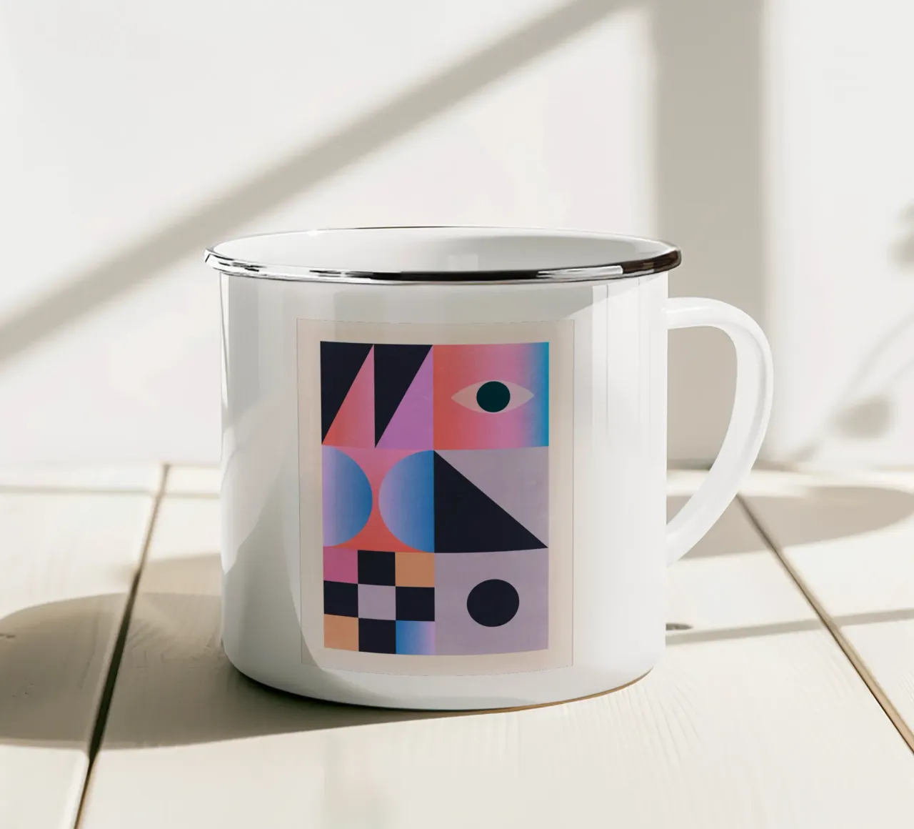 Astrazione geometrica 203 tazza in smalto da Gaite