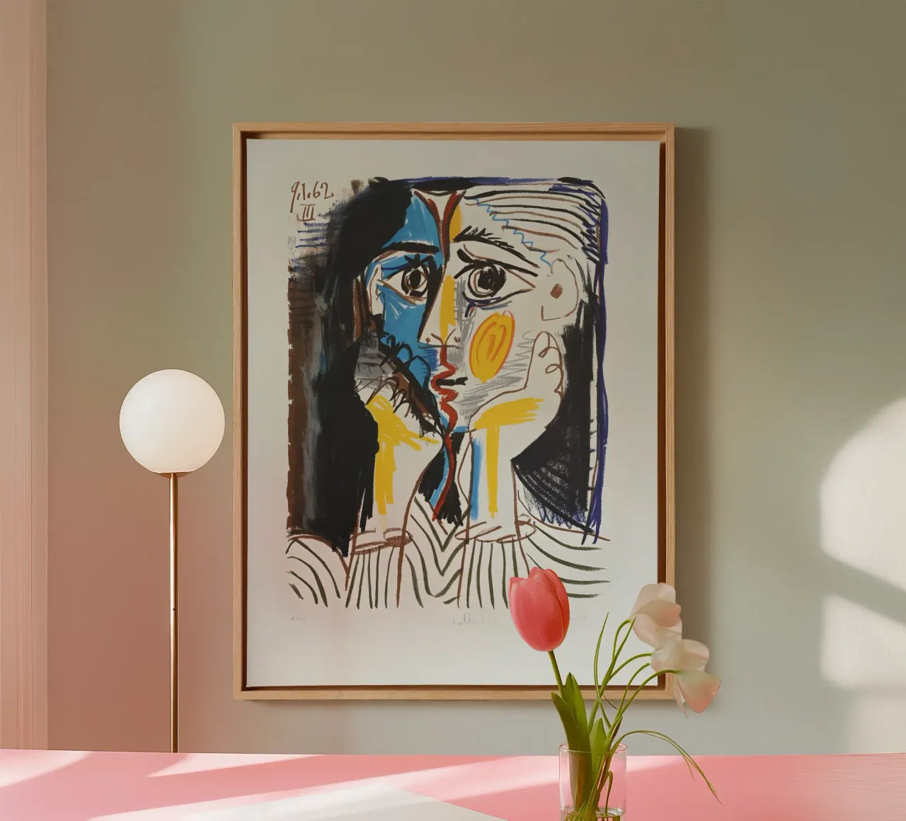 Ispirato a Picasso tela con Cornice a cassetta da Kunst und Kontrast