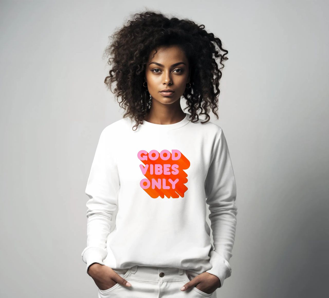 Impresión gráfica retro "Good Vibes Only sudadera de showmemars