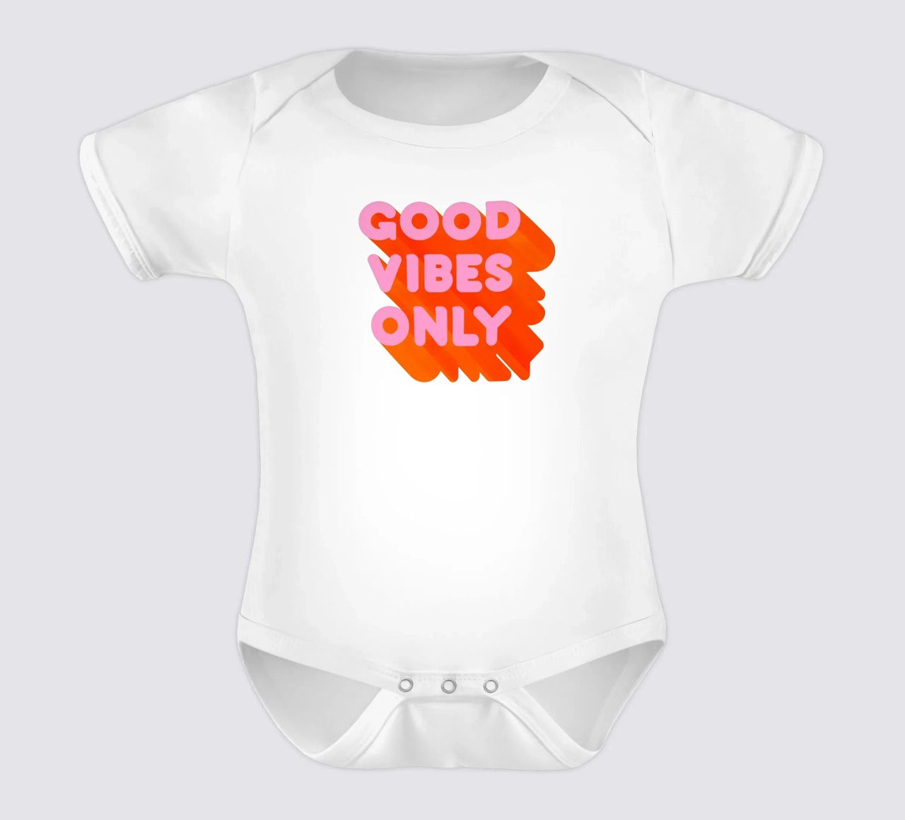 Retro "Good Vibes Only" Grafikdruck Kurzarm Babybody von showmemars