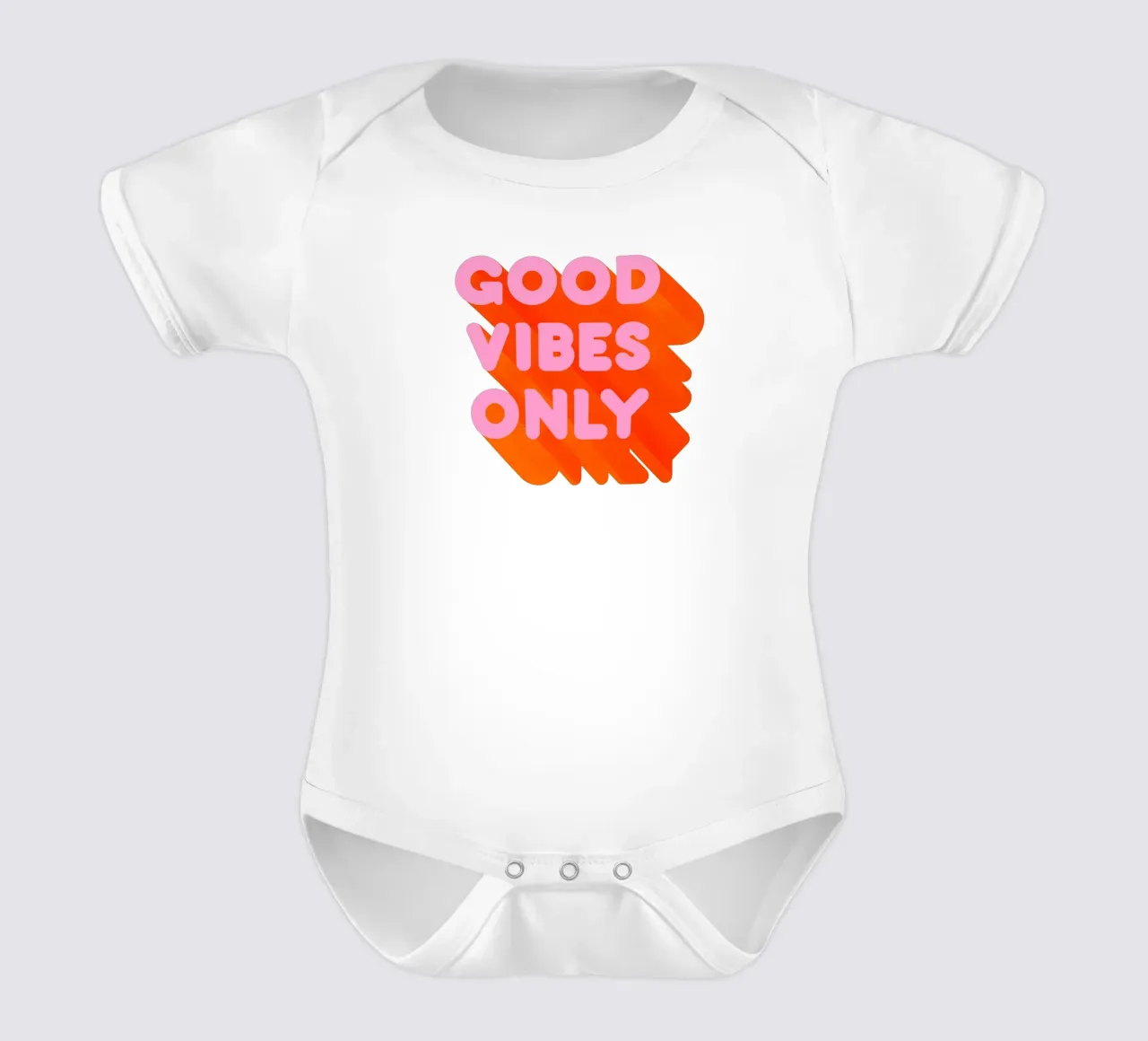 Retro "Good Vibes Only" Grafikdruck Kurzarm Babybody von showmemars