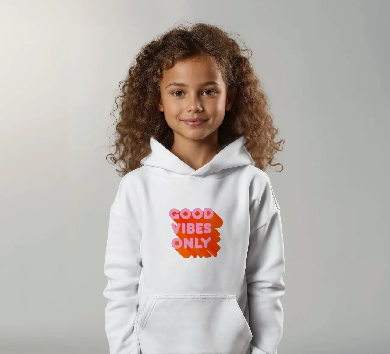 Impresión gráfica retro "Good Vibes Only sudadera con capucha para niño de showmemars