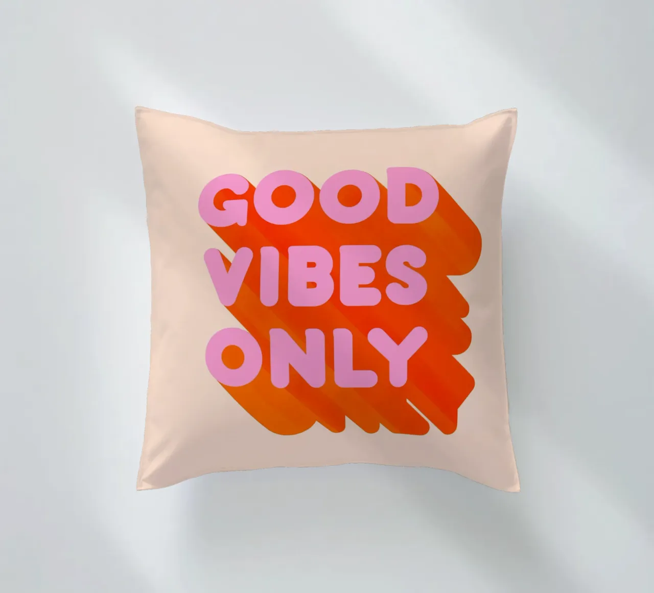 Retro "Good Vibes Only" Graphic Print decorative cushion by showmemars