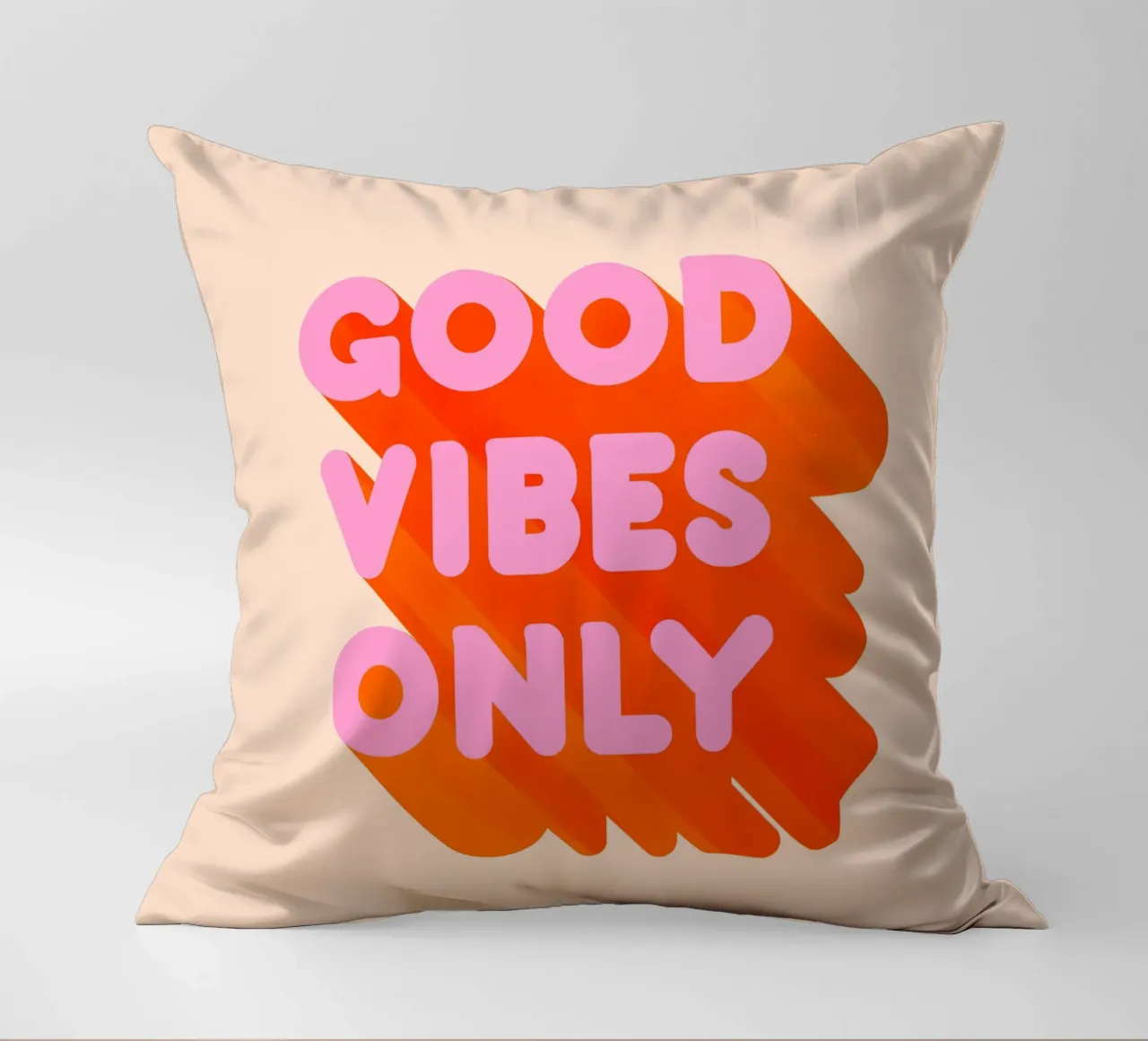 Retro "Good Vibes Only" Graphic Print decorative cushion by showmemars