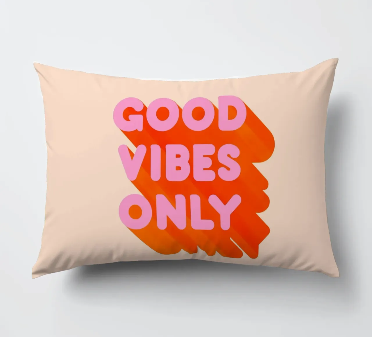 Retro "Good Vibes Only" Graphic Print decorative cushion by showmemars