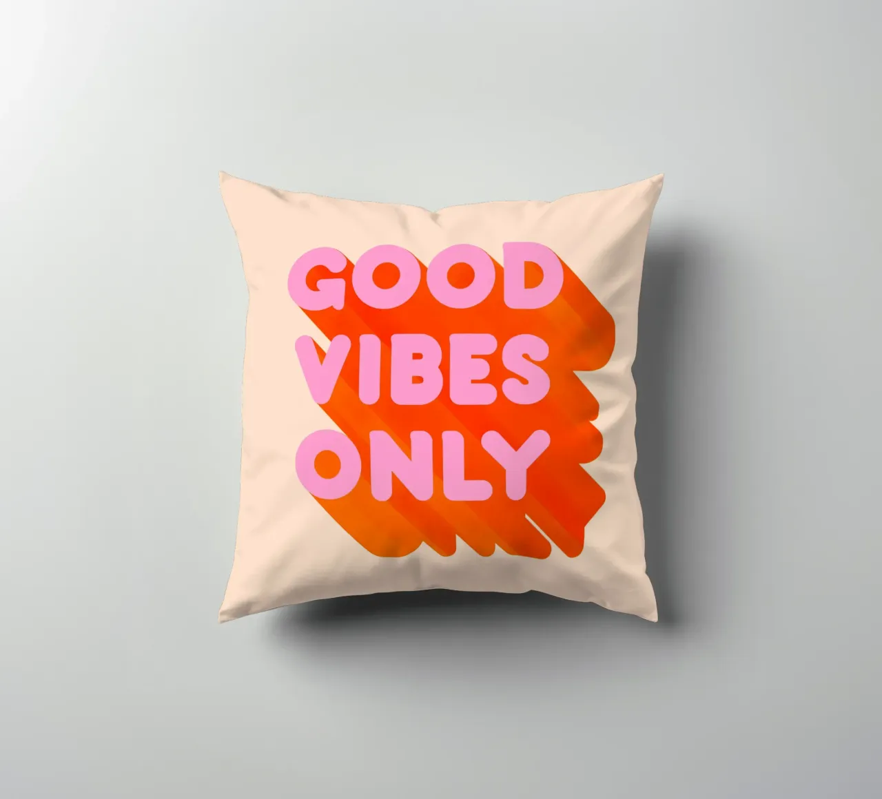 Retro "Good Vibes Only" Graphic Print decorative cushion by showmemars