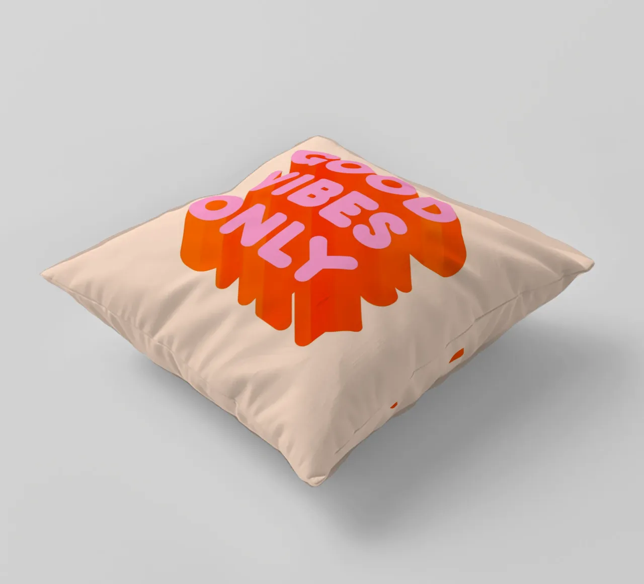 Retro "Good Vibes Only" Graphic Print decorative cushion by showmemars