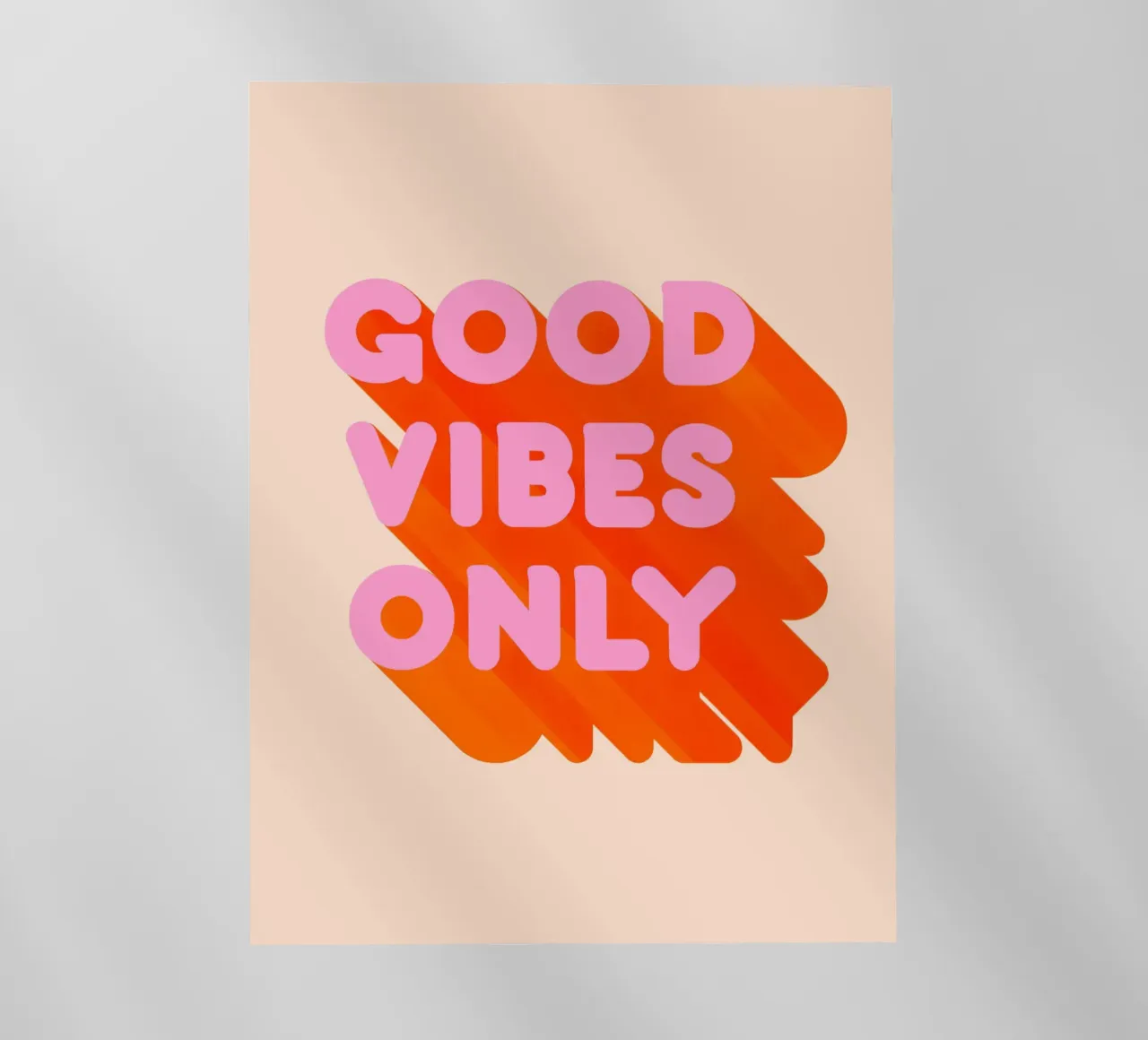 Impresión gráfica retro "Good Vibes Only lámina retroiluminada de showmemars