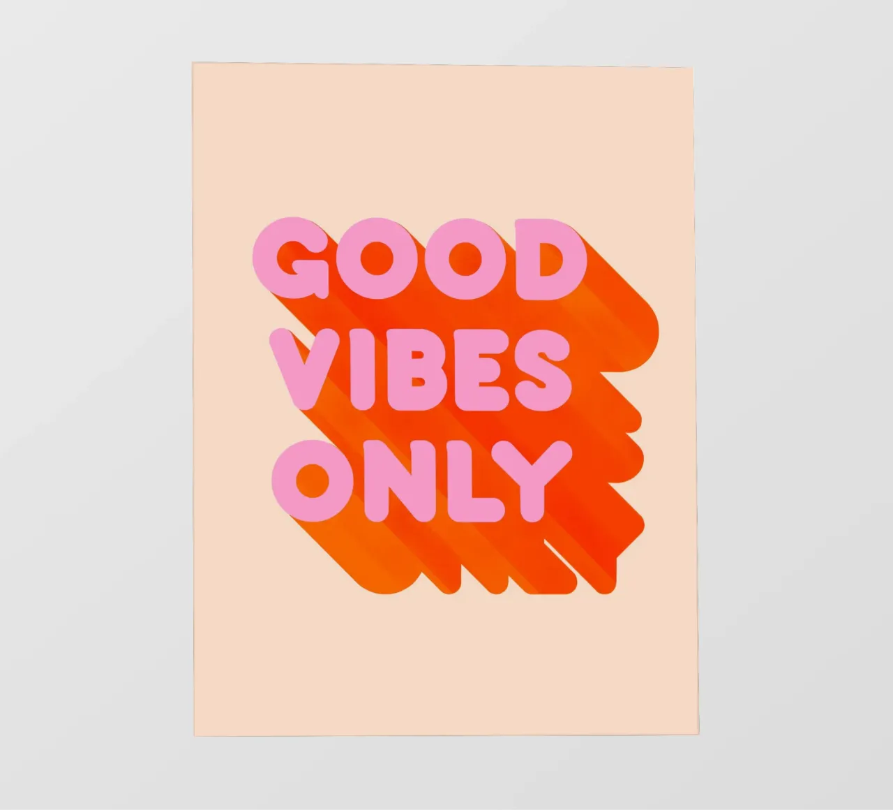 Impresión gráfica retro "Good Vibes Only lámina retroiluminada de showmemars