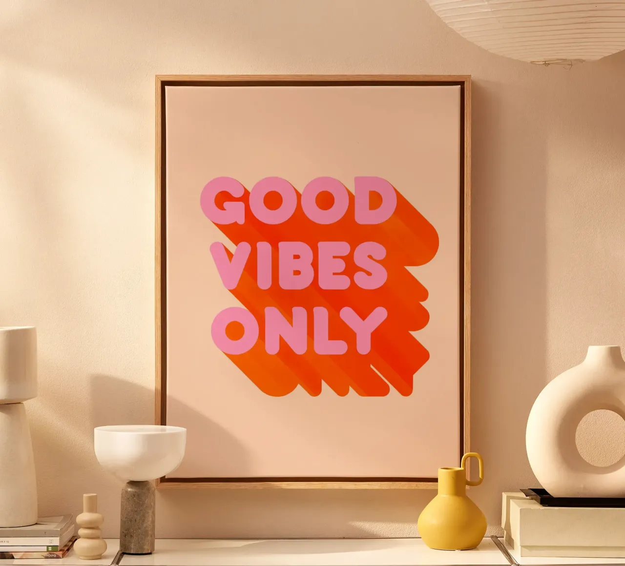 Retro "Good Vibes Only" Graphic Print canvas by showmemars