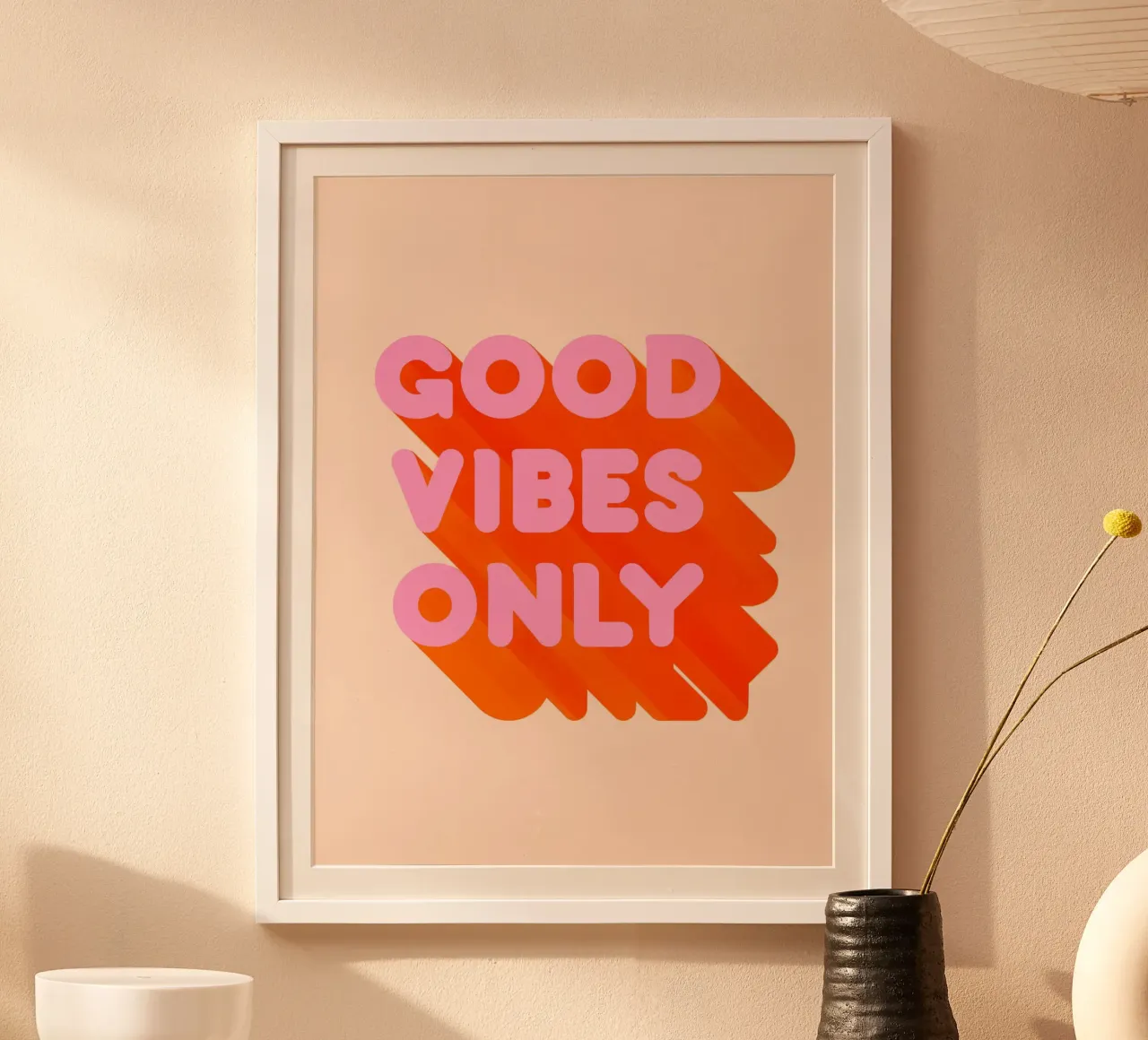 Impresión gráfica retro "Good Vibes Only hahnemühle de showmemars