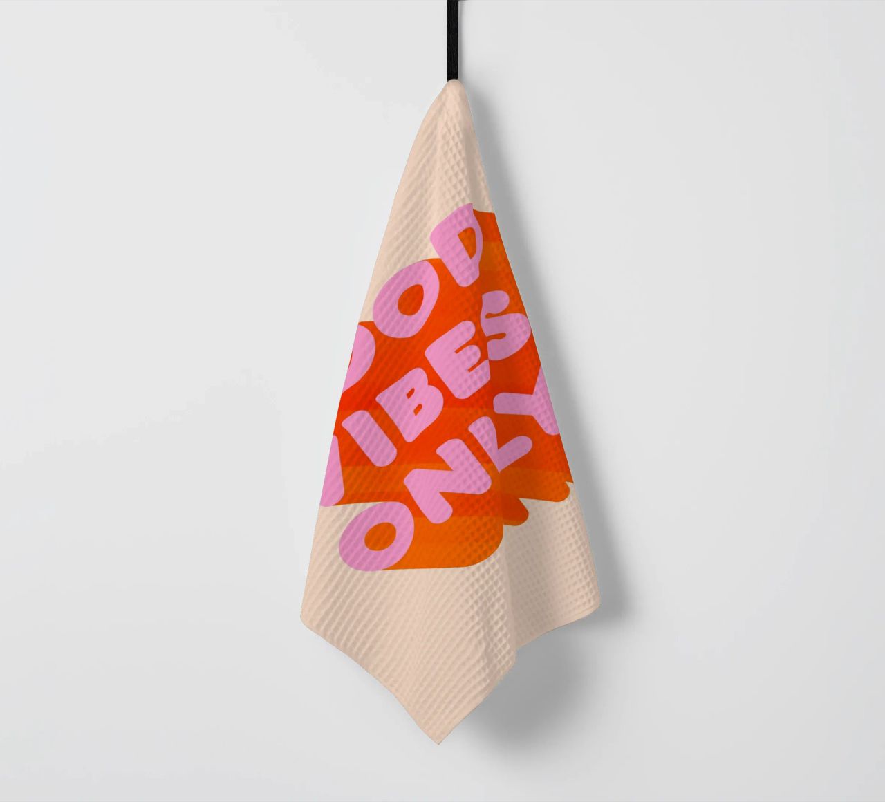 Retro "Good Vibes Only" Grafikdruck Geschirrtuch von showmemars