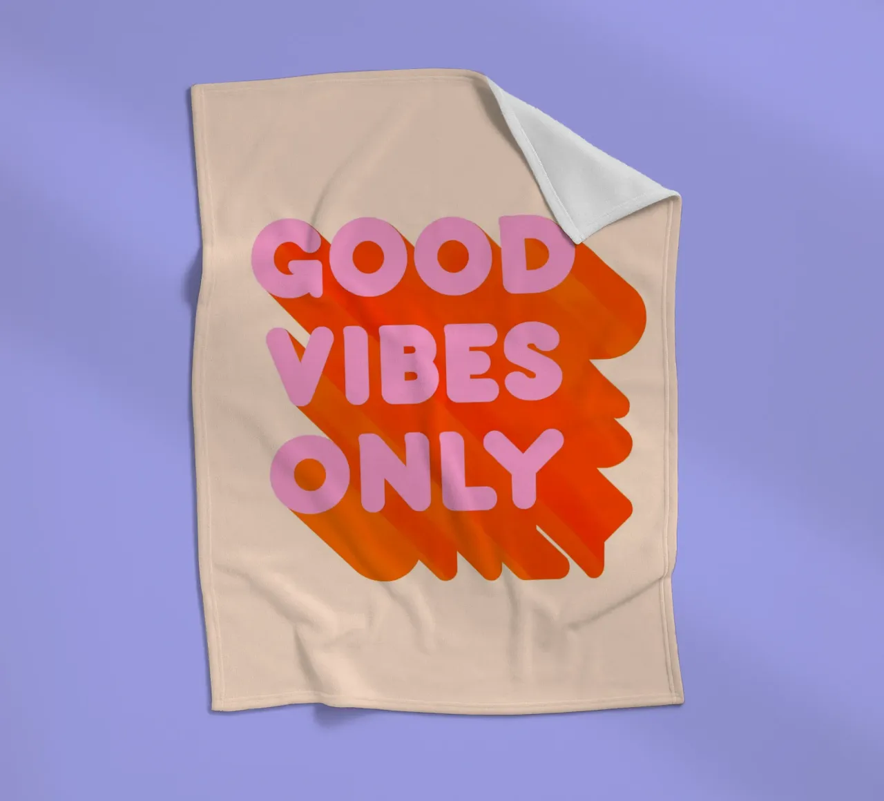 Retro "Good Vibes Only" Grafikdruck Fleecedecke von showmemars
