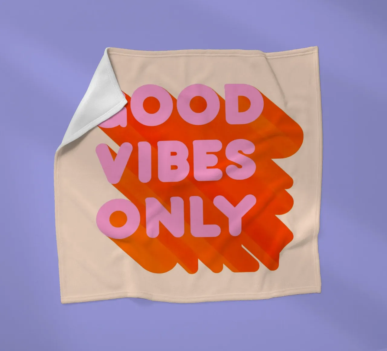 Retro "Good Vibes Only" Grafikdruck Fleecedecke von showmemars
