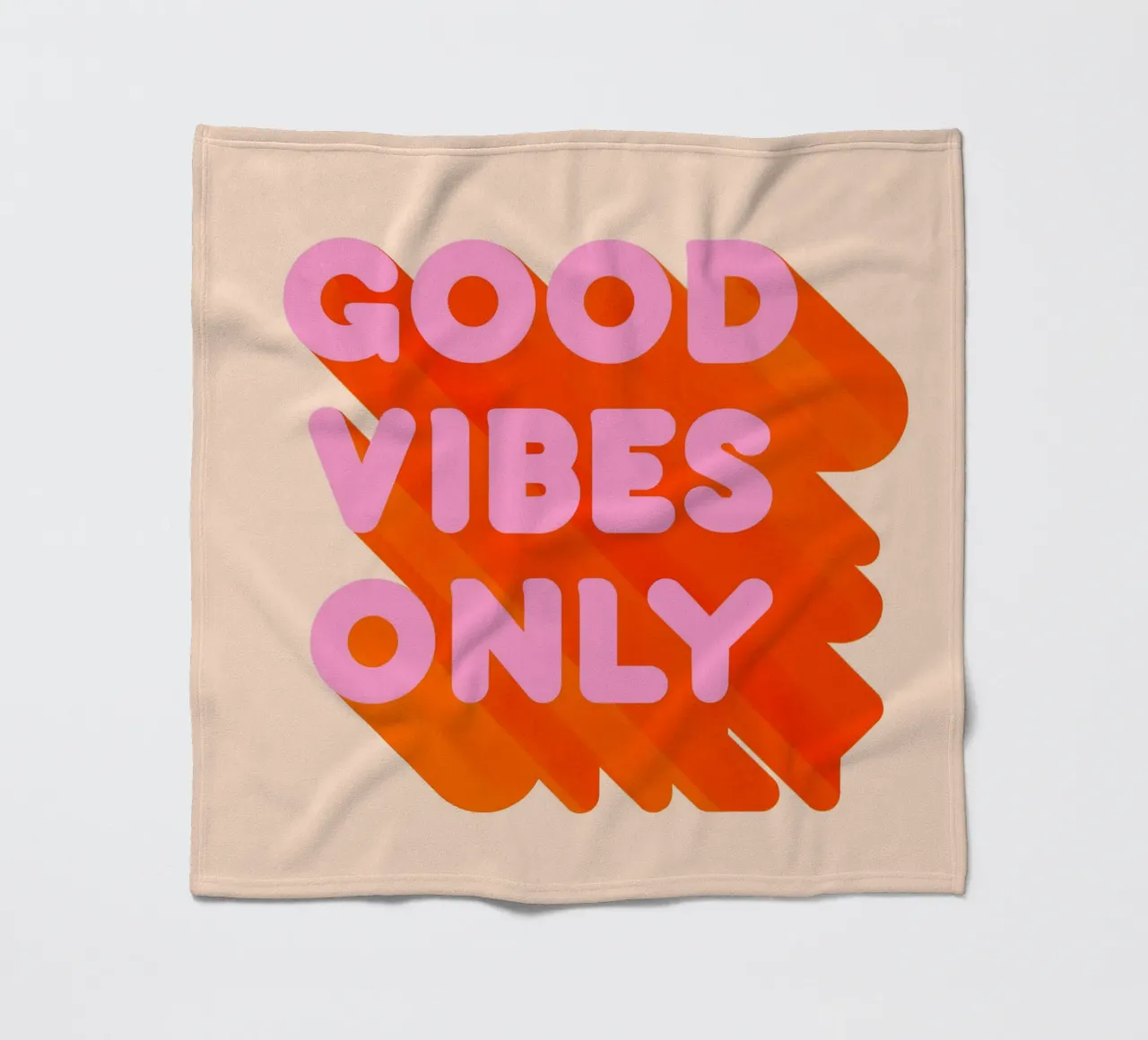 Retro "Good Vibes Only" Grafikdruck Fleecedecke von showmemars