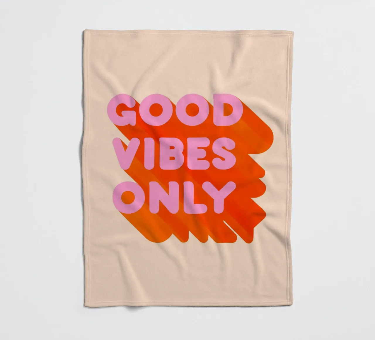 Retro "Good Vibes Only" Grafikdruck Fleecedecke von showmemars
