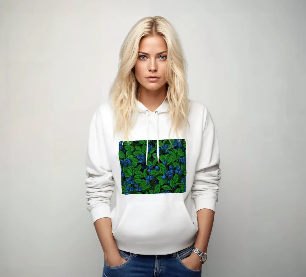 Mirtillo felpa con cappuccio da Painted Nature