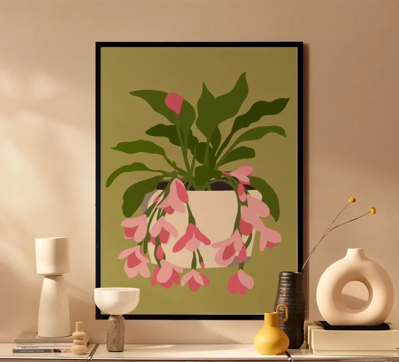 Pianta da fiore poster con telaio in alluminio da Seren Liodra