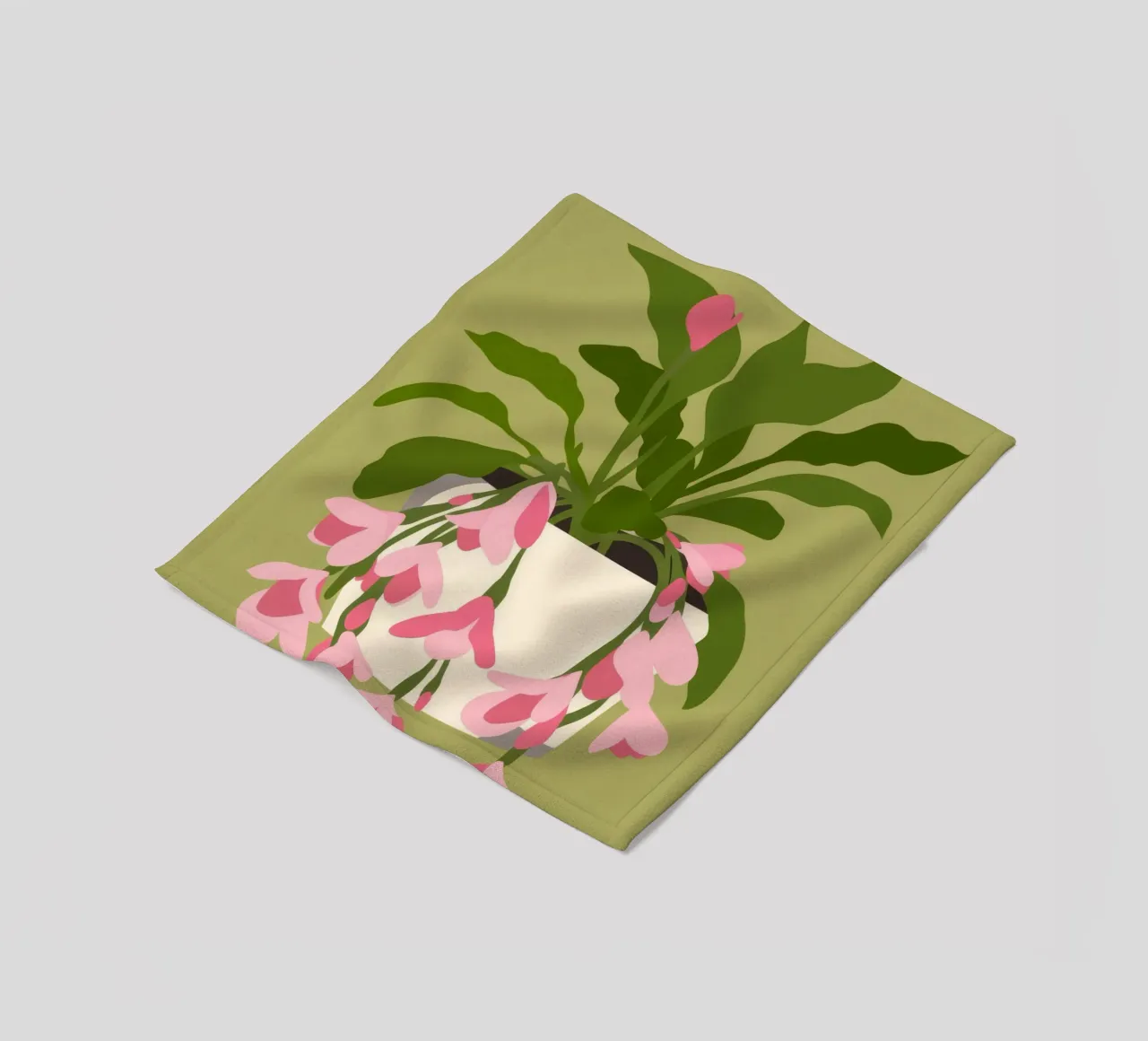 Flowering Plant fleece blanket by Seren Liodra