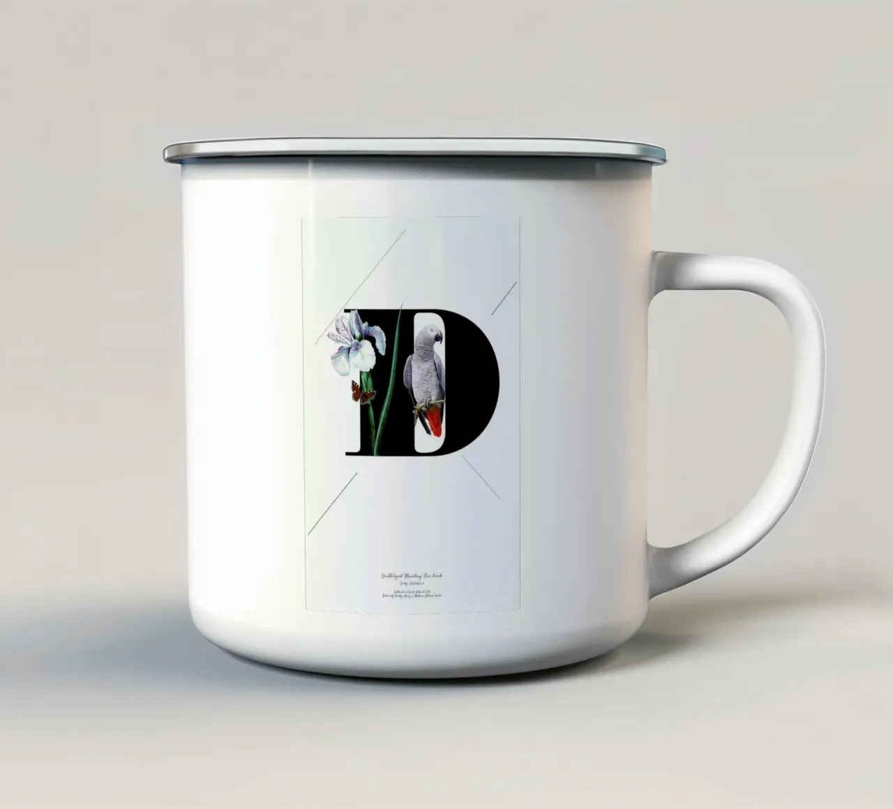 Botanical Alphabet - D tazza in smalto da Froilein Juno