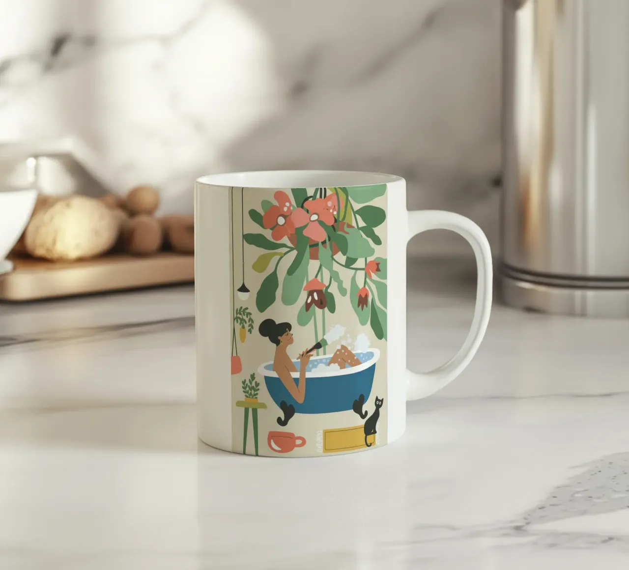 Bath Time ceramic mug by Seren Liodra