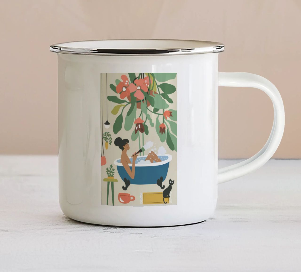 Tempo di bagno tazza in smalto da Seren Liodra