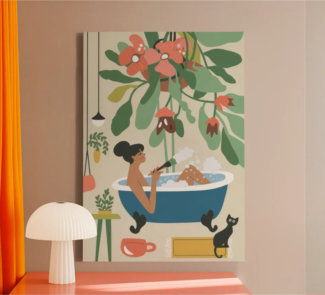 Bath Time canvas by Seren Liodra