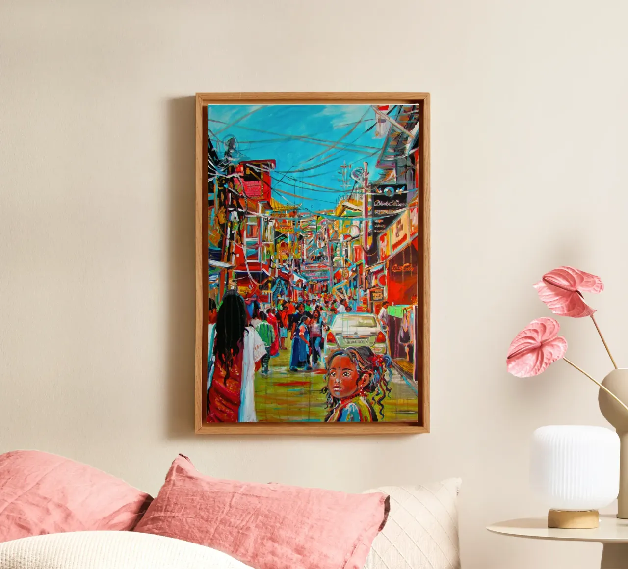 India tela con Cornice a cassetta da Happy 😃 Art 🎨 by Christine Schnoell