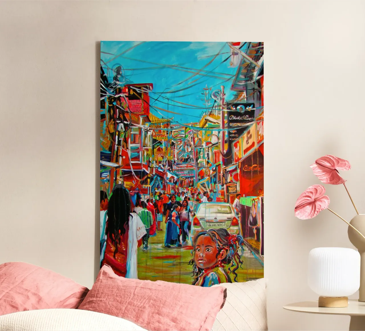 India tela con Cornice a cassetta da Happy 😃 Art 🎨 by Christine Schnoell