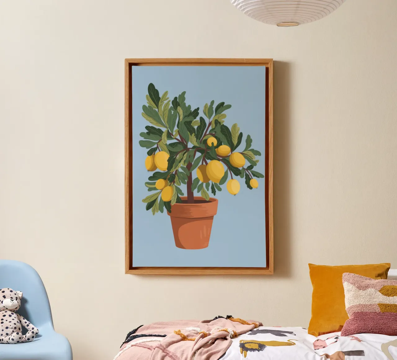 Lemon Tree canvas with Floater frame by Seren Liodra