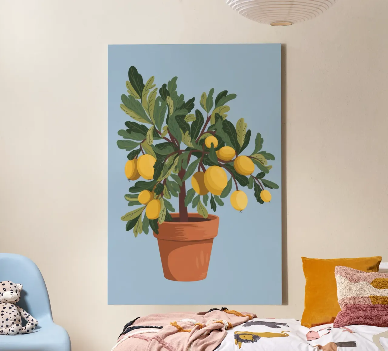 Lemon Tree canvas with Floater frame by Seren Liodra