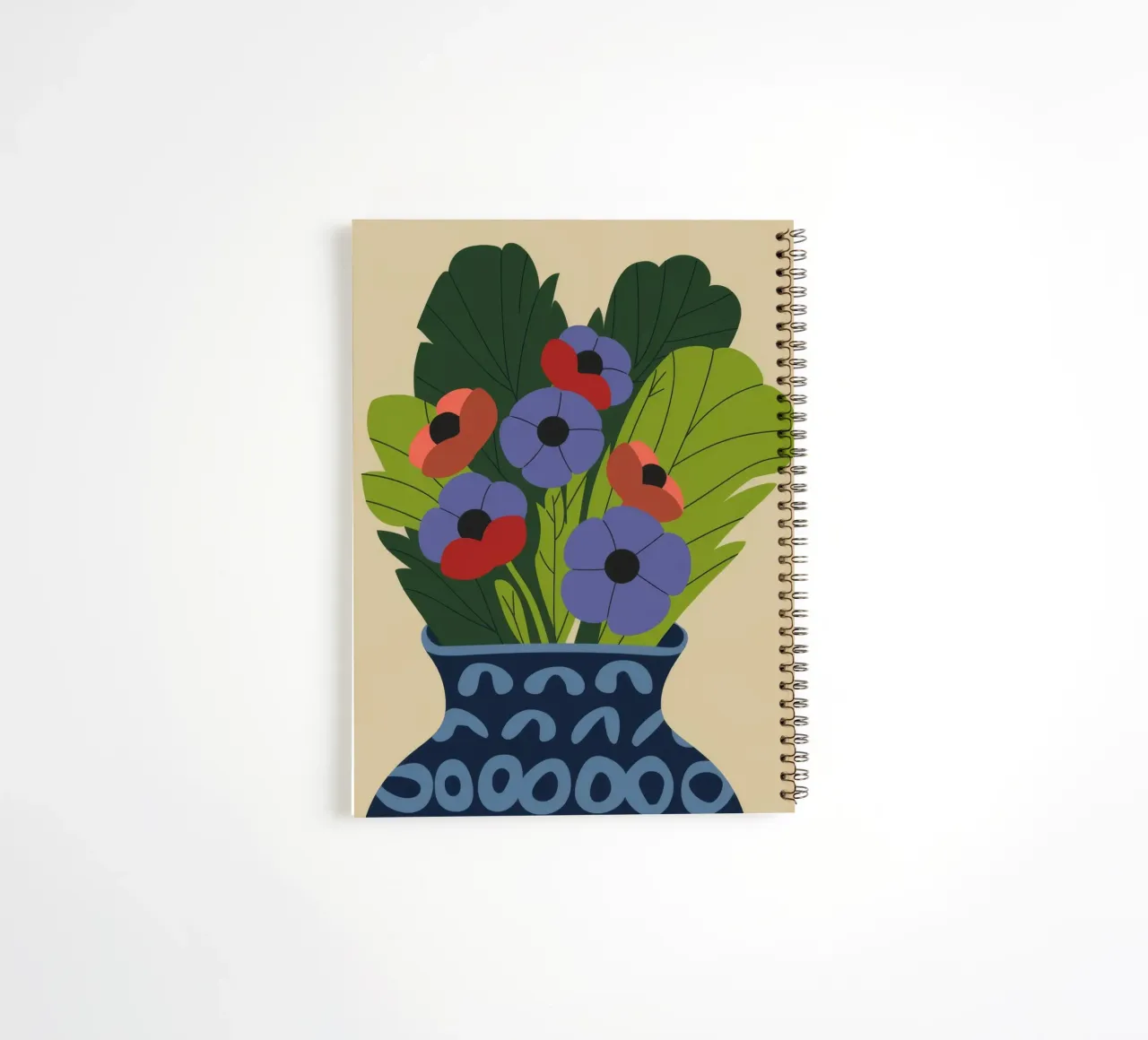 Floral Vase spiral notebook by Seren Liodra