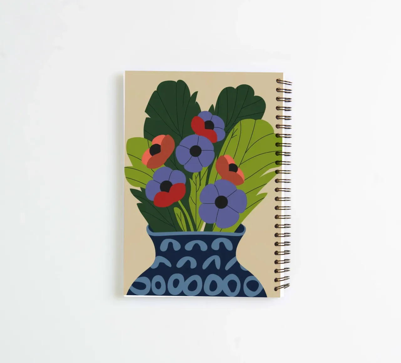 Floral Vase spiral notebook by Seren Liodra