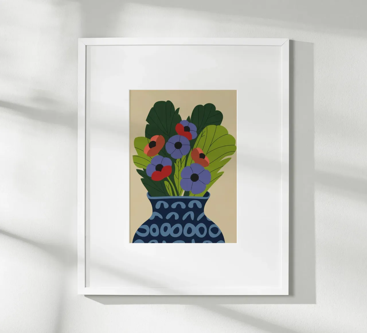 Vaso floreale poster con telaio in plastica da Seren Liodra