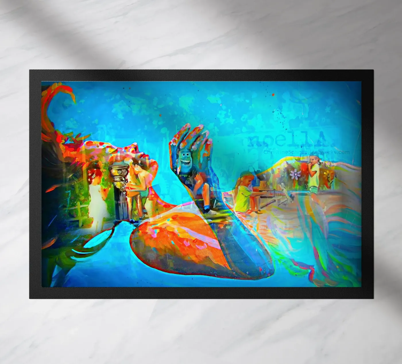 Schwebend Fußmatte von Happy 😃 Art 🎨 by Christine Schnoell