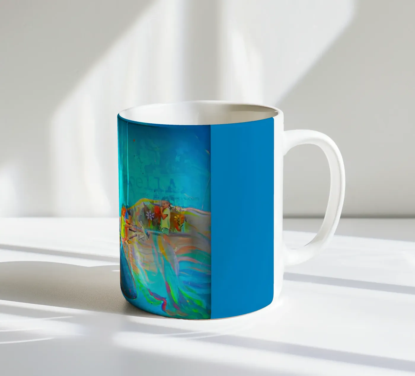 Schwebend ceramic mug by Happy 😃 Art 🎨 by Christine Schnoell