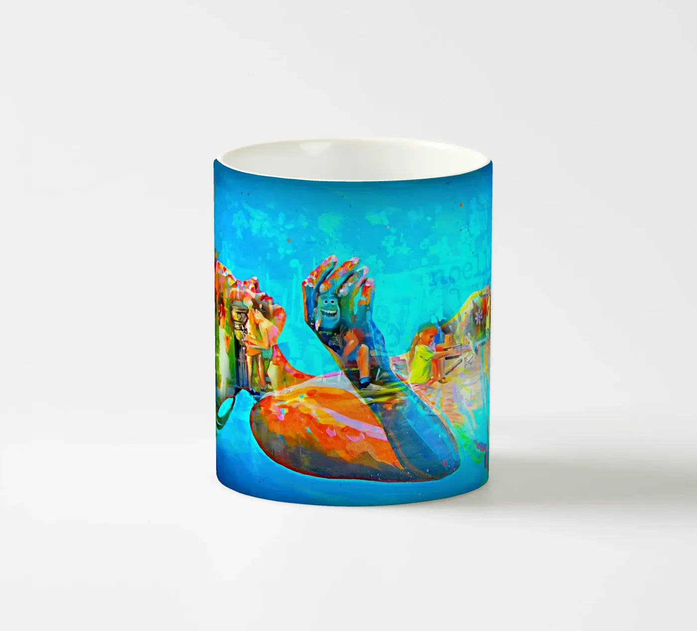 Schwebend ceramic mug by Happy 😃 Art 🎨 by Christine Schnoell