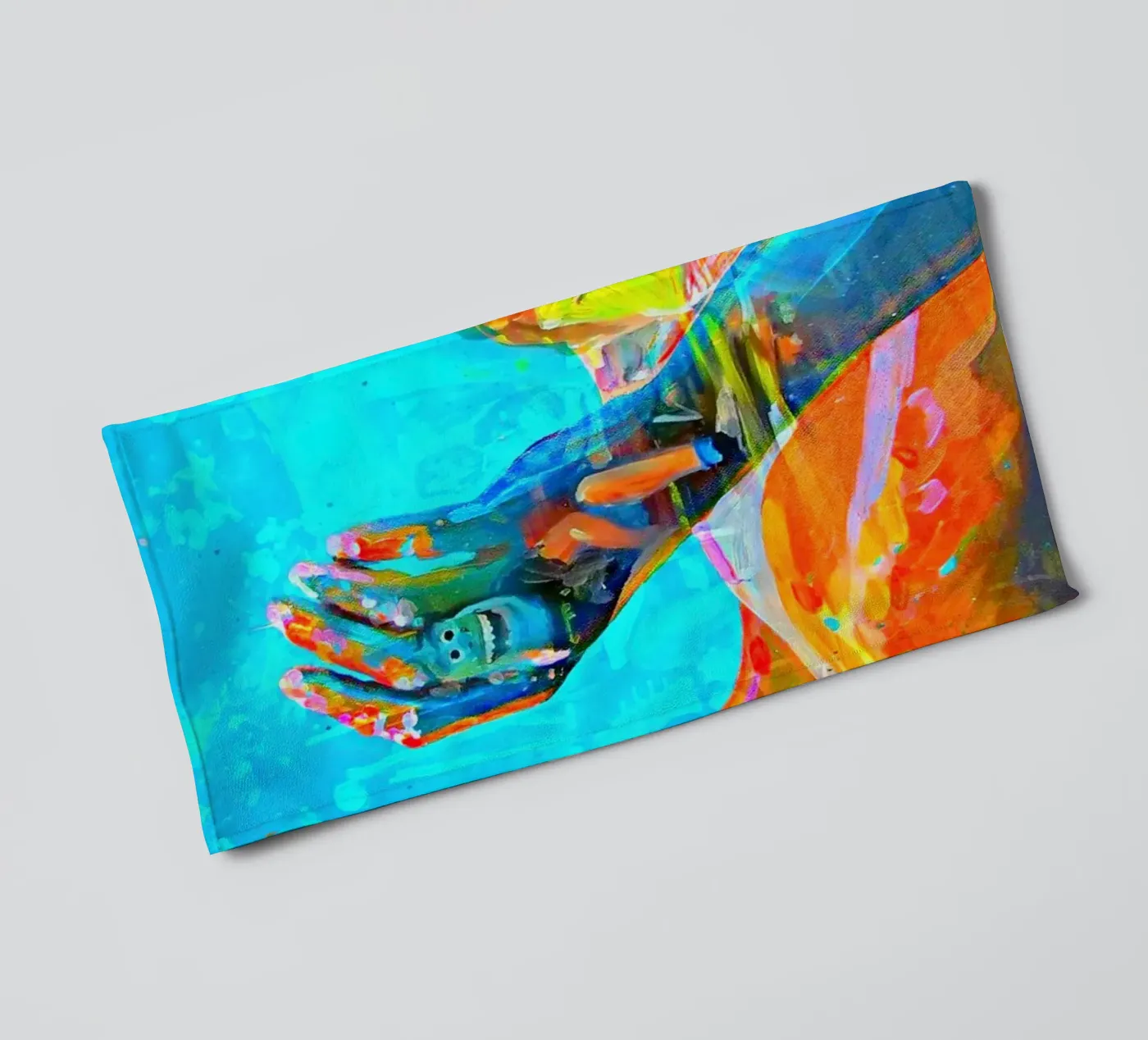 Schwebend towel by Happy 😃 Art 🎨 by Christine Schnoell