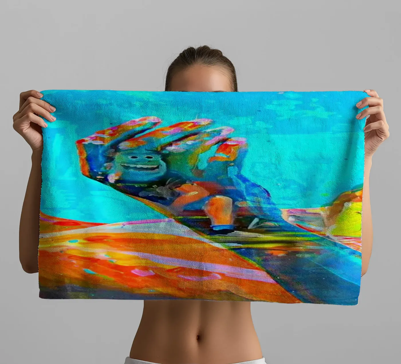 Schwebend towel by Happy 😃 Art 🎨 by Christine Schnoell